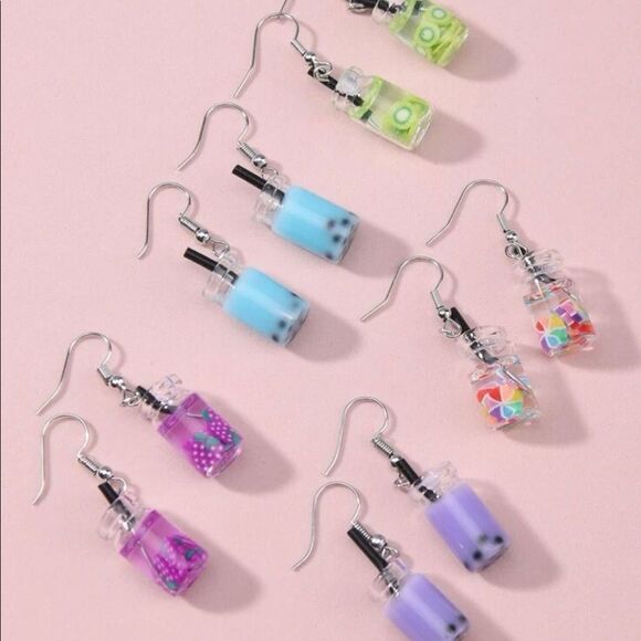 Colorful Bottle Drop Earrings - Picture 2 of 9